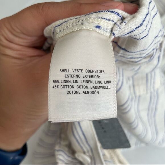 Anthropologie Striped Cream and Blue Trousers - Picture 8 of 11